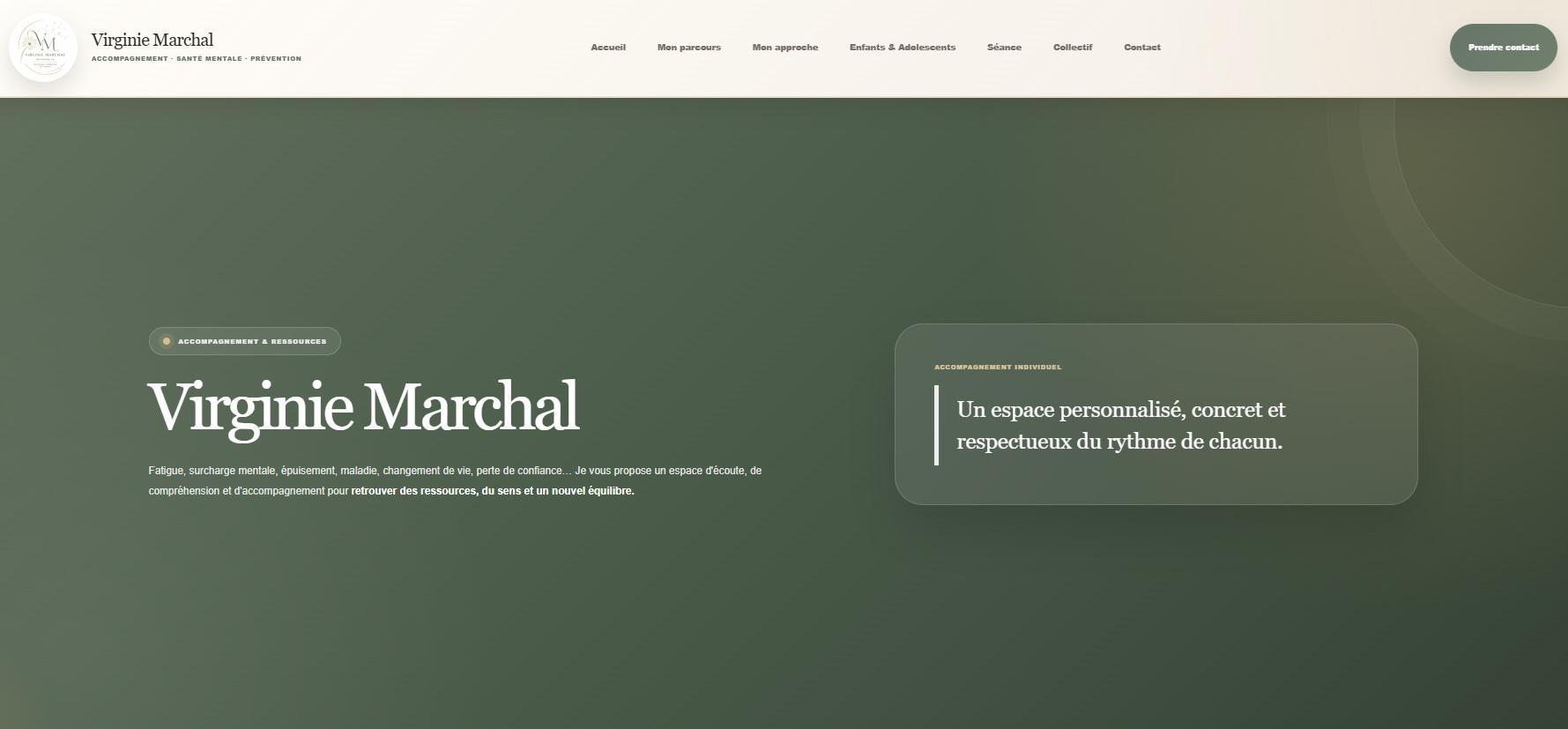 Site internet Virginie Marchal